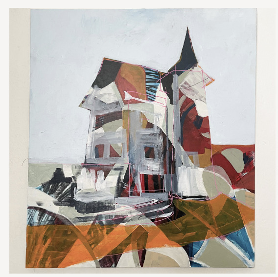 Barevná kompozice — akryl na plátně, 70 × 80 cm, Dan Kovář