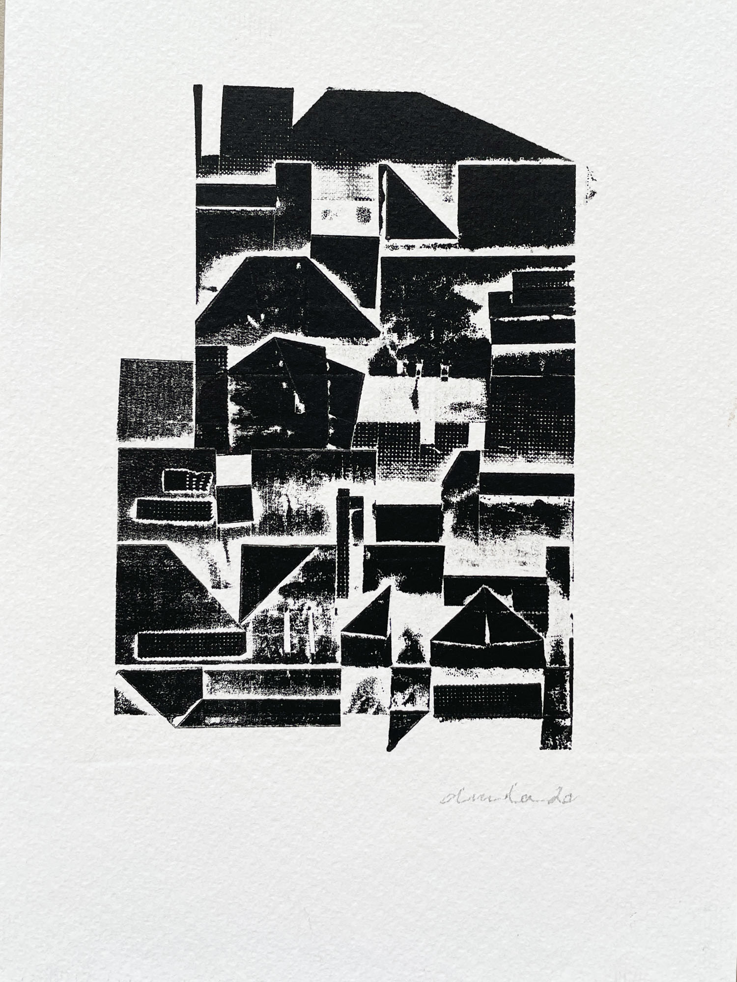 City 2 — Collagraph, 18 × 25 cm, Dan Kovář