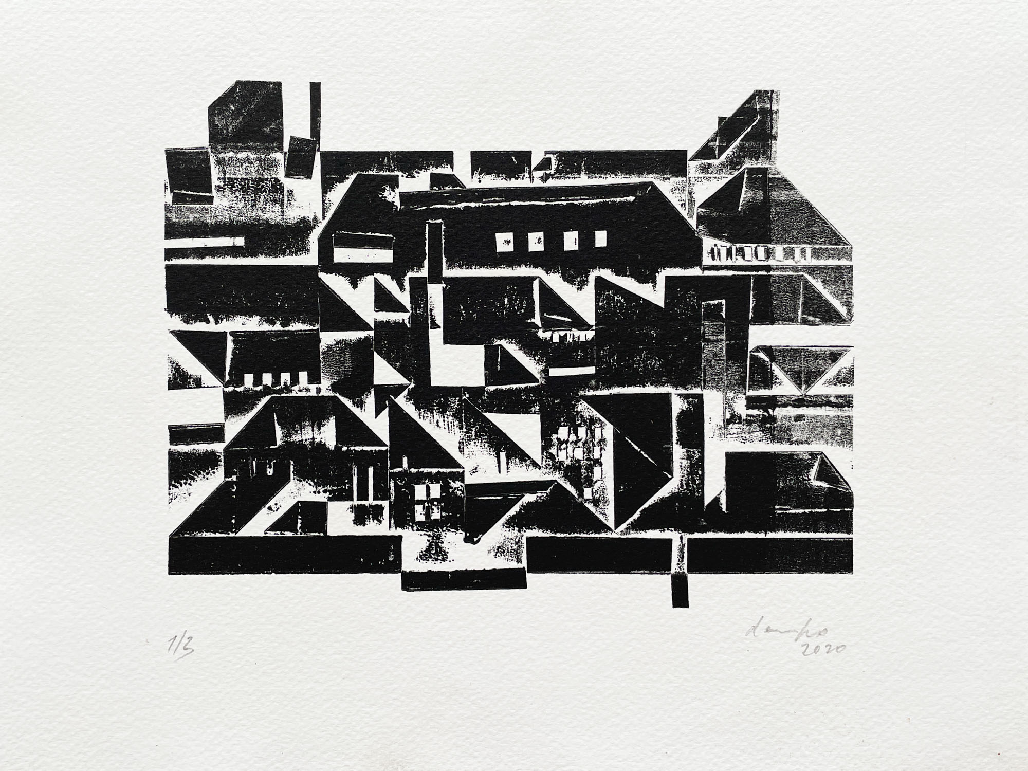City — Collagraph, 32 × 24 cm, Dan Kovář