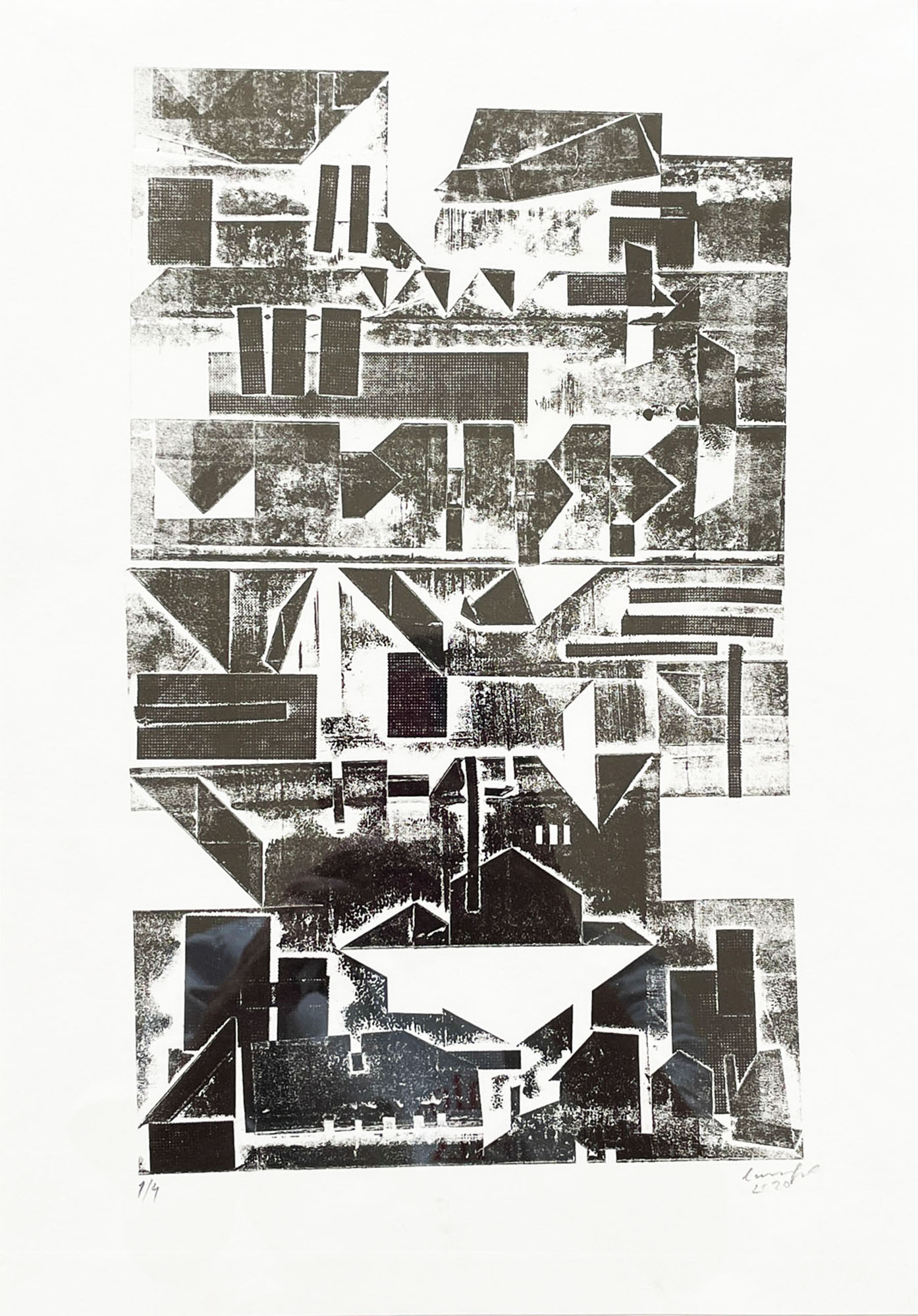 City — Collagraph. Sold framed., 28,5 × 40,5 cm, Dan Kovář