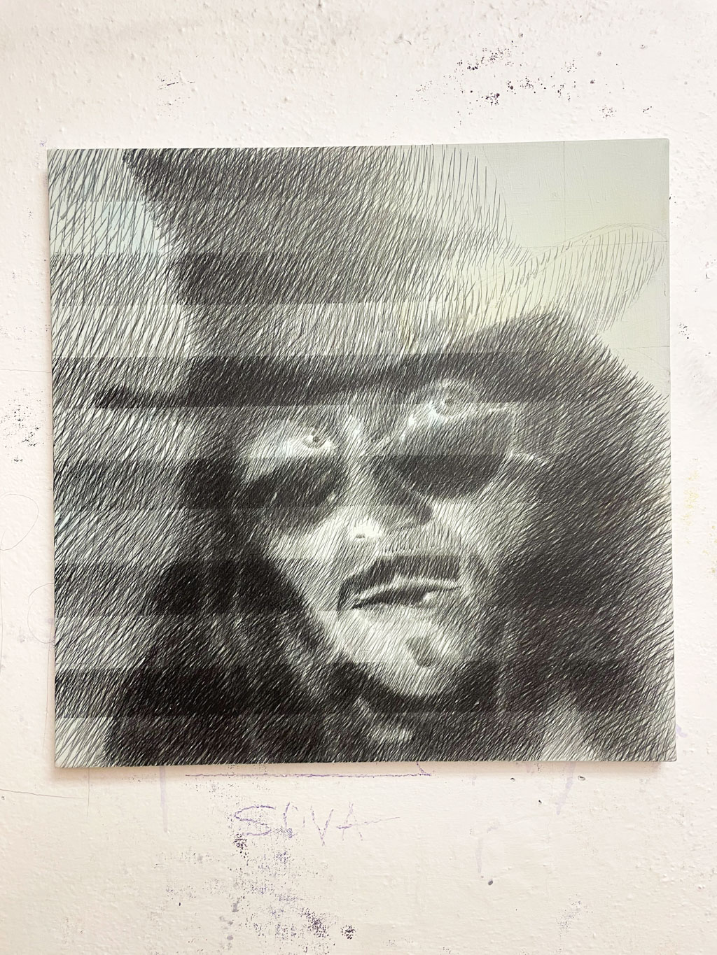 Hrabě — akryl na plátně, 60 × 60 cm, Dan Kovář
