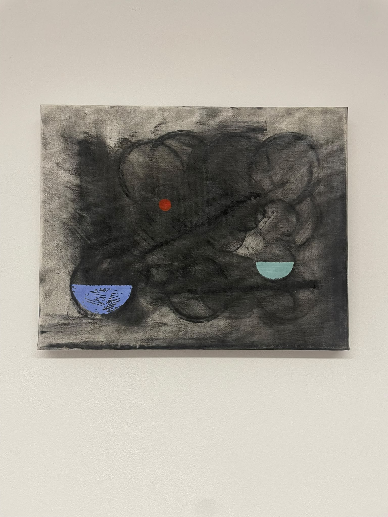 Kompozice — Akryl na plátně a uhel, 30 × 25 cm, Dan Kovář