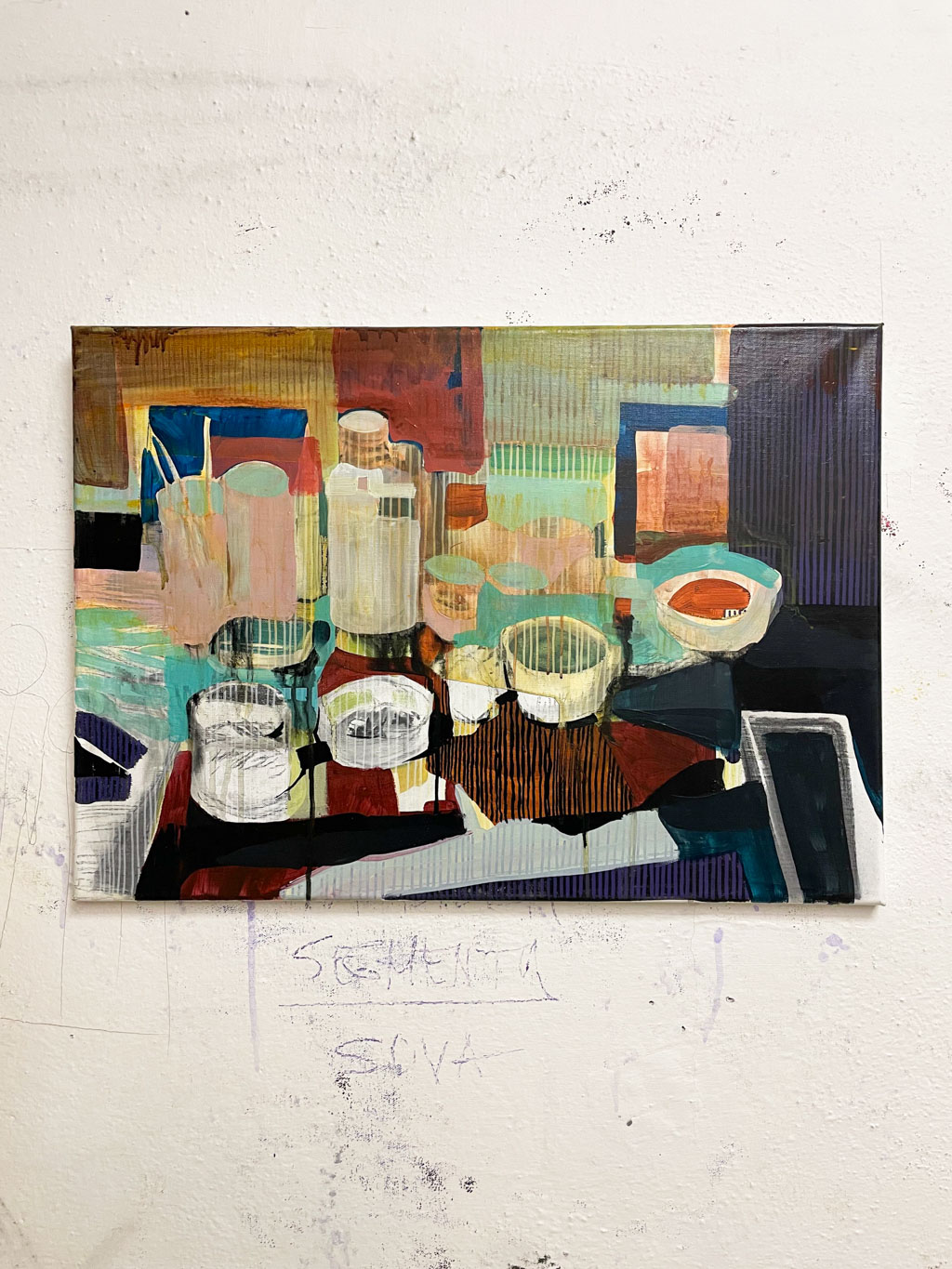 Zátiší — akryl na plátně, 70 × 50 cm, Dan Kovář